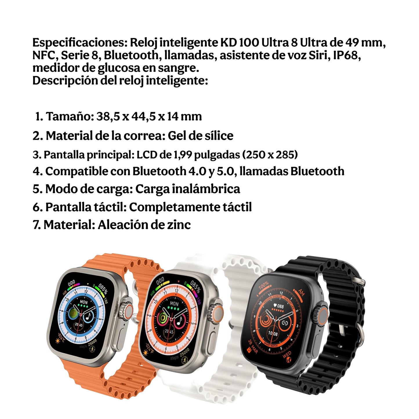 Kit Smartwatch KD 100 Ultra + Airpods PRO