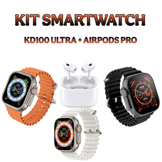 Kit Smartwatch KD 100 Ultra  + Airpods PRO